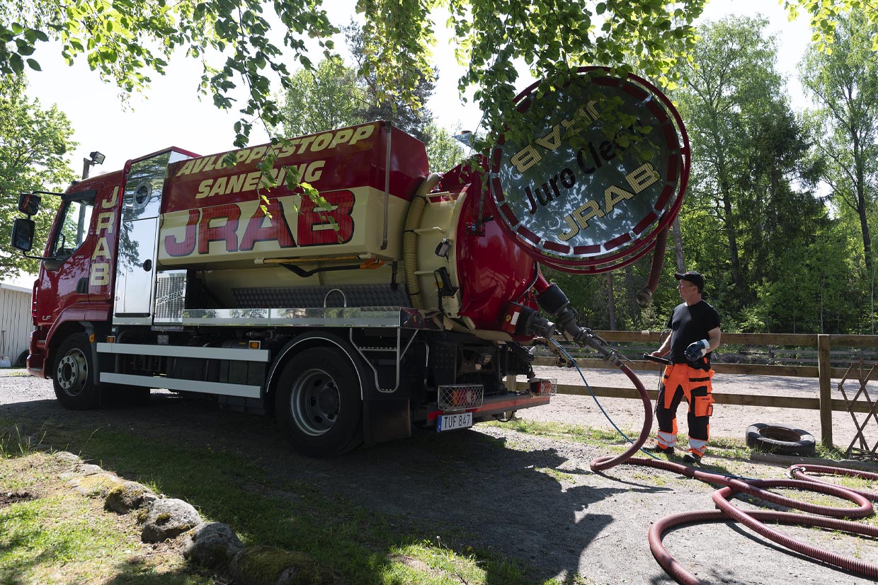 Backspolning av infiltration med spolbil JRAB